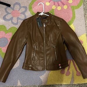 Faux Brown Leather Jacket! Fall Essential! 🤎